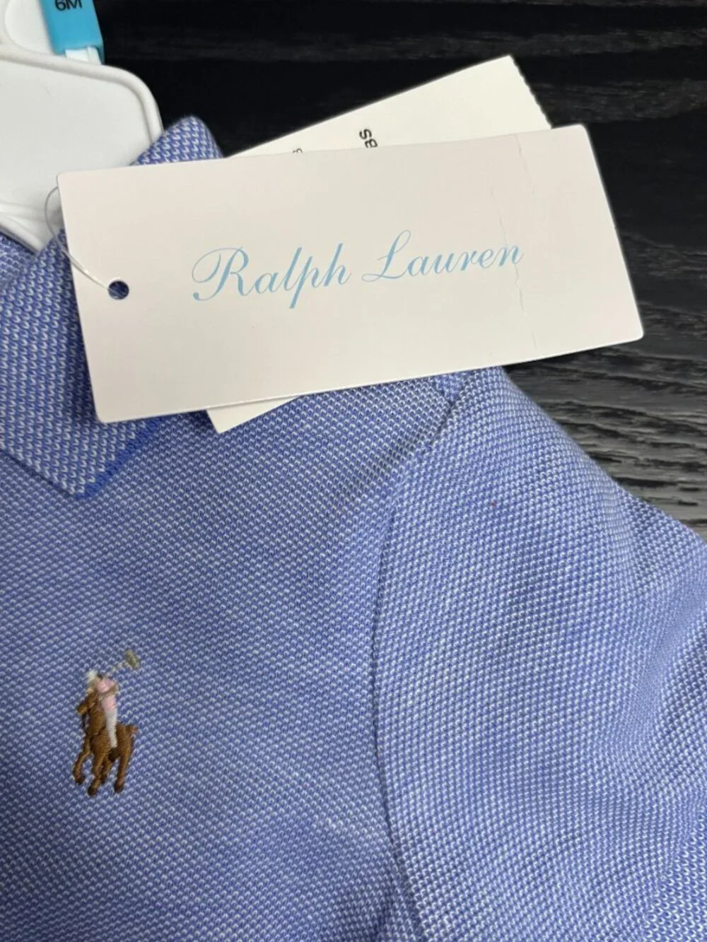 Polo Ralph Lauren Baby 2PC Oxford Mesh Polo & Striped Shorts Set 6M and NWT
